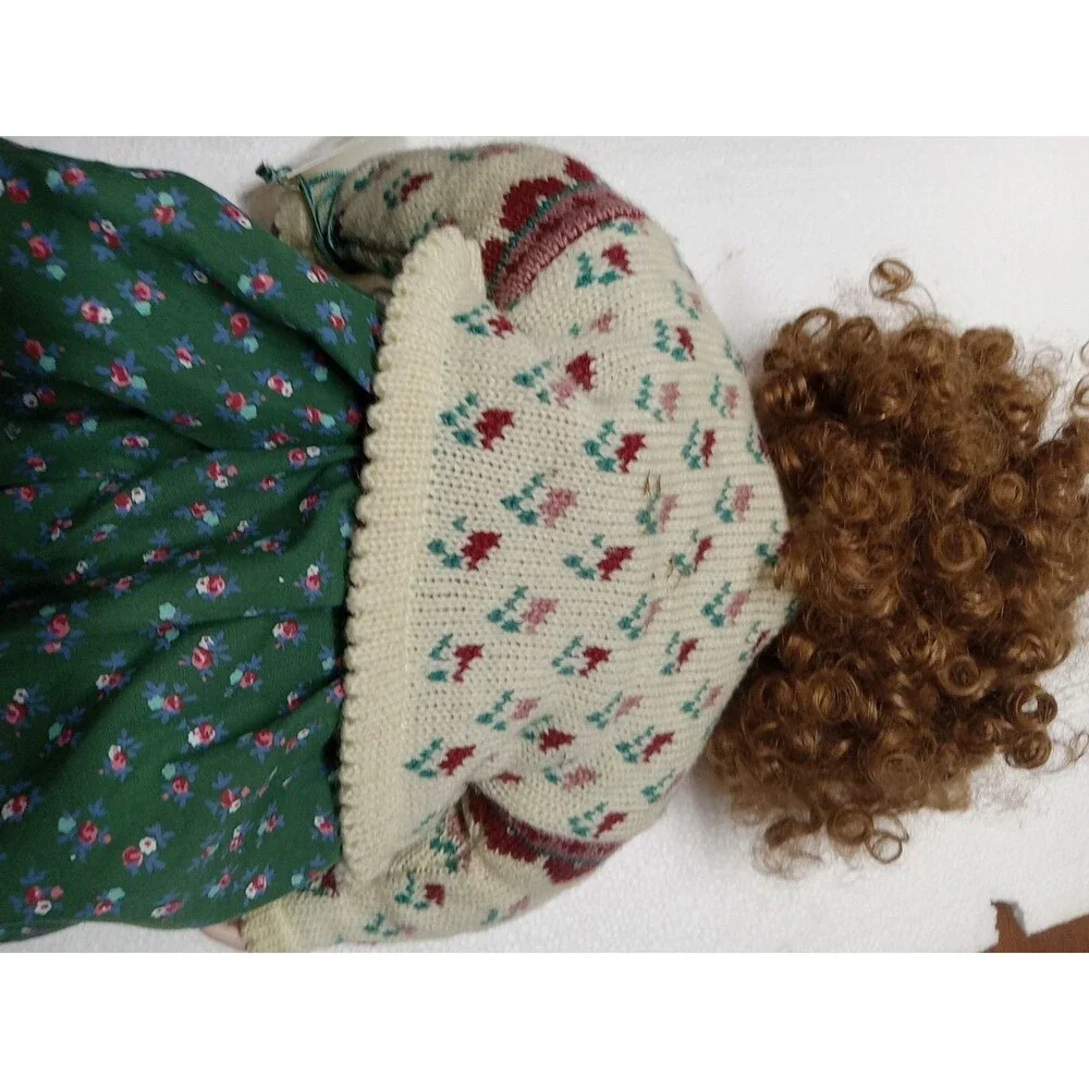 1992 Hamilton collection porcelain dolls Erin, Red hair, Green Dress,